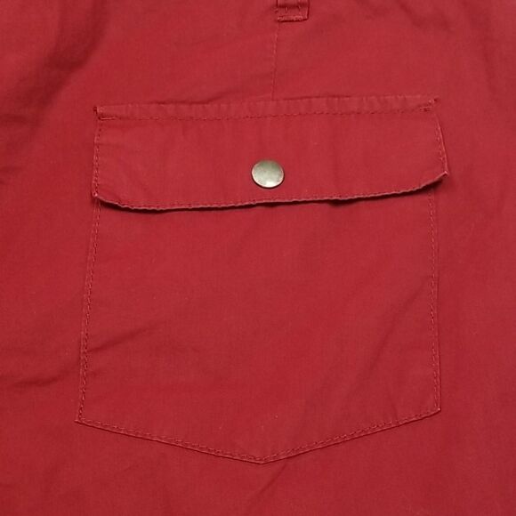 🎁5/$25 Joe Fresh Shorts Men's Size 36 Red Side Pockets Zipper and Snap Camping - Picture 5 of 7